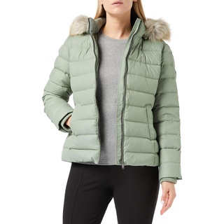 Tommy Jeans Damen Daunenjacke Basic Winter, Grün (Dusty Sage), S