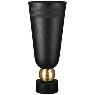 Dekovase , Schwarz, Goldfarben , Metall , 40 cm , auch für frische Blumen geeignet , Dekoration, Vasen, Metallvasen