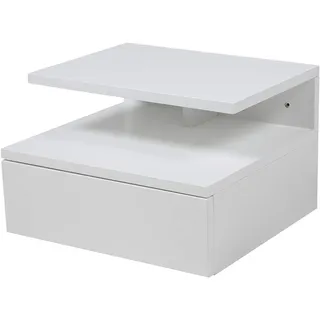 AC Design Furniture Fia Nachttisch mit 1 Schublade in Weiß, 1 Stück, Wandschrank im Minimalistischen Stil mit Hochglanz-Finish, Kleiner Nachtschrank zur Wandmontage, B: 35 x H: 22,5 x T: 32 cm