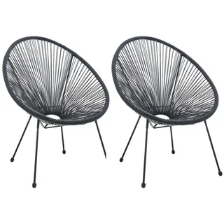 Möbilia Livetastic Gartenstuhl 73 x 73 x 88 cm schwarz 2 St.