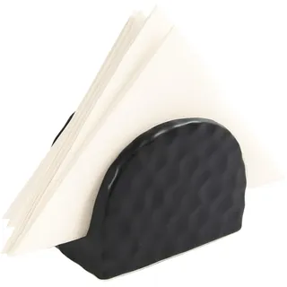 Serviettenhalter aus schwarzer Keramik, eleganter Tisch- und Küchenaccessoire, 10 x 6 x 8 cm