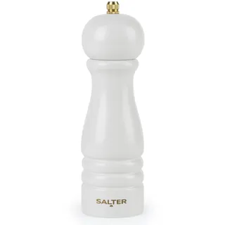 Salter Olea Salz- & Pfeffermühle – Universalmühle mit Keramikmahlwerk, durch Drehen mahlbar, einstellbar von fein bis grob, 56 g Steinsalz / 24 g Pfefferkörner, zusätzlicher Deckel inklusive