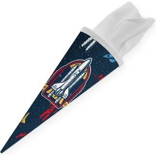 itenga Geschwister Schultüte rund 35cm Weltraum - Weiß