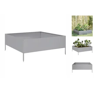 vidaXL Hochbeet 100 x 100 x 25 cm Silber