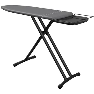 Laurastar Bügelbrett Plusboard, 42cm x 125cm, 100% Baumwolle, Für Dampfbügelstationen geeignet, Verstellbare Höhe, Integrierte Rollen, 9kg - Grau