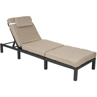 Mendler HWC-A51 Sonnenliege 200 x 60 x 71 cm Schwarz