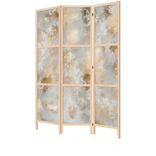LUMASOUL Japanische Trennwand Paravent Raumteiler 135x172 cm Mandala 22 | Vorderseite mit Motiv, neutrale Rückseite, faltbar, freistehend und dekorativ