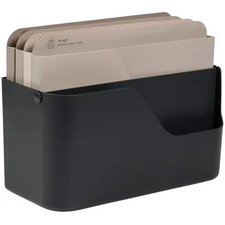 Rotho Magazinbox , Schwarz , Kunststoff , 16.2x29.5x35.5 cm , Ordnen & Aufbewahren, Zeitungsständer
