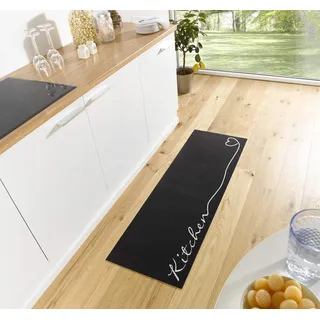 HANSE HOME Kitchen Herz Küchenläufer 50 x 150 cm Schwarz/Weiß