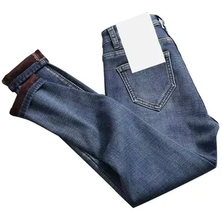 ECOSWAY Thermo-Jeans für Damen, hohe Taille, Fleece-gefüttert, Denim-Hose, dehnbare Hose, Skinny Hose