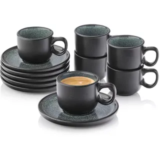 sänger Malmö Espressotassen Set 12-tlg. grün/schwarz