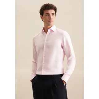 Businesshemd SEIDENSTICKER "Schwarze Rose", Herren, Gr. M (39), normale Ärmellängen, rosa (rosé), 100% Baumwolle, Strukturmuster, unifarben, slim fit, 2-Knopf-Manschette, Hemden Businesshemd, Slim 1/1 Kentkragen Struktur