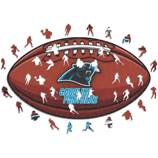 Iconic Puzzles, Carolina Panthers Crest, 100% ökologisch nachhaltiges Holzpuzzle mit offizieller Lizenz, Größe S, 150 Teile