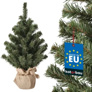 KOTARBAU® Künstlicher Weihnachtsbaum Deko Klein 50 cm mit Jute Weihnachtsbaumständer Mini Tannenbaum Künstlich Christbaum Christmas Tree