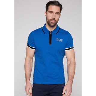 Camp David Poloshirt, mit kontrastreichen Details, blau