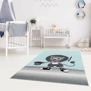 Carpet City "Bueno Kids 9378", rechteckig 11 mm Höhe Spielteppich, Löwe, Boot, 3D-Effekt, Weicher Flor, Pflegeleicht,