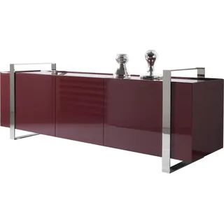 Luxus Kommode Design Einrichtung Sideboard Möbel Boiserie Italia Hochglanz Neu - Rot