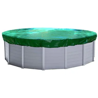 Poolabdeckung Rund für 420-460 cm Pools | Planenmaß Ø 520 cm | Grün | Sommer & Winter Poolplane | Abdeckplane 200 g/m2 PE | Zweifach Beschichtete Abdeckung | UV-Resistent - Grün