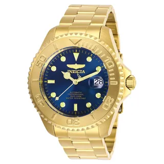 Invicta Pro Diver 28951 Herren uhr - Wasserdicht - Analog - Automatikuhr - Edelstahl mit blauen zifferblat - 47mm - Gold