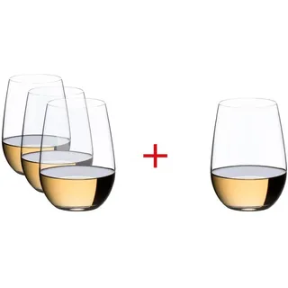 Riedel Vorteilset 2 x 4 Stück O Wine Tumbler Riesling Pay 3 Get 4 7414/15 und 4 EKM Living Trinkhalme aus Edelstahl