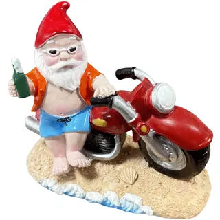 Tashce Gartenzwerg Lustig Motorrad Zwerge - Gartenzwerge für Außen Gartendeko für Draußen, Handgefertigte Resin-Figur für Balkon, Terrasse & Rasen Motorrad Geschenke für Männer