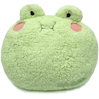 Mislaxy Frosch Niedliches Plüschkissen, Sofakissen Kuscheltiere Kawaii Weiche Sofadekoration, Geschenke für Geburtstag Weihnachten 35x27cm (Frosch)