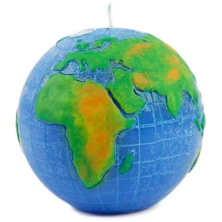 RAK Kerze Deko Kugelkerze Globus blau 100/90 - Kerze - Unparfümiert - Geographie