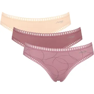 Minislip SLOGGI "GO Crush", Damen, Gr. XL, bunt (2, multiple colours), Single Jersey, Obermaterial: 95% Baumwolle, 5% Elasthan, gemustert, unifarben, körpernah, Unterhosen Minislip, dehnbare Spitzendetails, Cotton-Mix