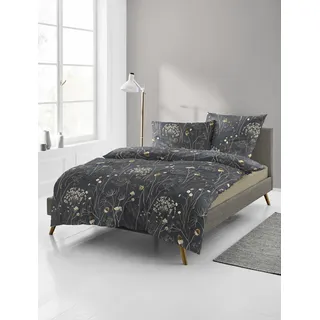 BIERBAUM Bettwäsche »4140« 2 Stk. tlg. Biber, 100 Baumwolle, pflegeleicht, kuschelig weich BIERBAUM anthrazit 10, 135x200 % 80x80 cm x 200 cm