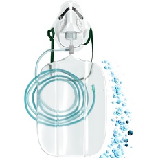 Mapeau Sauerstoffmaske mit Reservoirbeutel, Schlauch, Gummizug und Nasenbügel, O2 Maske