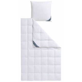 Daunenbettdecke + Kopfkissen HAEUSSLING "Kristall Edition", weiß, B/L: 155cm x 220cm Anzahl Teile 1, B/L: 80cm x 80cm Anzahl Teile 1, Bezug: Baumwolle Füllung: Entendaune/-feder, normal, Bettdecken Bezug: 100% Baumwolle. Kopfkissen Bezug: 100% Baumwolle. Bettdecken Füllung: 60% Entendaune, 40% Entenfeder. Kopfkissen Füllung: 85% Entenfeder, 15% Entendaune, Bettwaren-Sets, Daunenbettdecke + Kopfkissen, Spar-Set in verschiedenen Wärmeklasssen