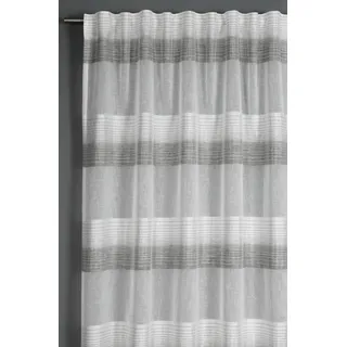 GARDINIA Schal Blockstreifen Ösen 140 x 175 cm Grau 1 St