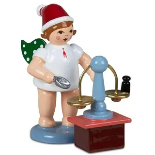 Bäckerengel Weihnachtsengel mit Waage mit Mütze Höhe ca 6 cm NEU Erzgebirge Holz