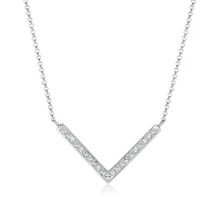 Elli Halskette V-Kette Kristalle 925 Silber 45 cm