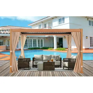 Pavillon KONIFERA "Alhambra", braun, B/H/T: 400cm x 240cm x 300cm, Pavillons, Pavillon, verschiedene Größen, inkl. Seitenwände