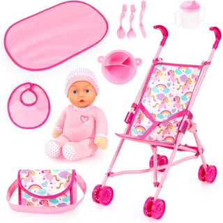 Bayer Puppenbuggy Einhorn rosa