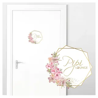 Grandora Türaufkleber Pipi Lounge mit Blumenranke DL439