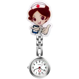 Avaner Krankenschwesteruhr Cartoon Taschenuhr mit Clip Schwesteruhr Kitteluhr FOB Uhr Pflegeruhr Anlog Quarzuhr für Arzt Doktor Krankenschwester Medical