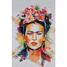 Frida Kreuzstich-Set, Baumwolle, 150 x 230 Stich, 27 x 42 cm, Frida Portrait Baumwolle