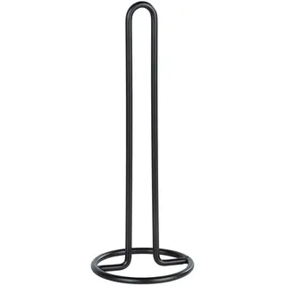 Wenko Küchenrollenhalter, Metall, 12,5 x 32,5 x 12,5 cm, Schwarz