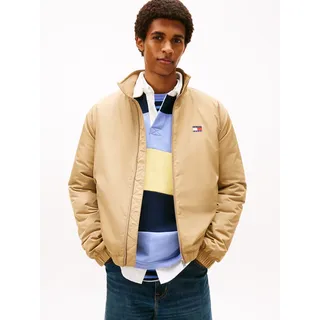Tommy Jeans Blouson "TJM ESSENTIAL PADDED JACKET EXT" Freizeitjacke, Übergangsjacke glänzend, Stretchbündchen, Stehkragen, schwarz dune