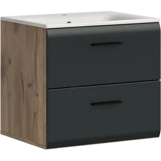 WELLTIME Waschbeckenunterschrank FLORENZ 60 x 53 cm Schwarz