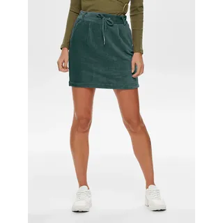Cordrock ONLY "ONLPOPTRASH CORDEROY SKIRT PNT", Damen, Gr. XS (34), grün (grün gables), Cord, Obermaterial: 62% Baumwolle, 34% Polyester, 4% Elasthan, unifarben, figurbetont ca. Mitte Oberschenkel, Röcke Cordrock