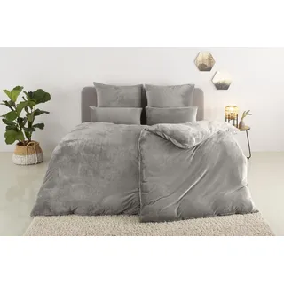 Bettwäsche OTTO HOME "Desner3", grau, B/L: 200cm x 200cm, 1 Stk., 2 Stk., Microfaser, B/L: 80cm x 80cm, 3, Microfaser, Obermaterial: 100% Polyester, Bettwäsche, Bettwäsche, Bettwäsche mit Reißverschluss, Cashmere-Touch, kuschelig & weich