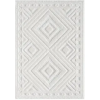 Carpet City Hochflor-Teppich »FOCUS777« rechteckig 20 mm Höhe Boho-Teppich, Hochtief-Muster/ 3D-Effekt, für Wohnzimmer, Schlafzimmer beige