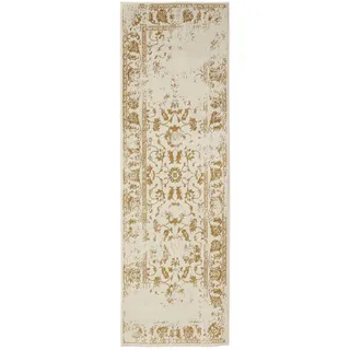 benuta Basic Teppich Suki - Creme/Gelb 80x240 cm - Kunstfaser - Läufer & im Style: Vintage, Orient Style - pflegeleicht, für Wohnzimmer Schlafzimmer