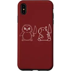 Hülle für iPhone XS Max Pinguin und Capybara und Messer
