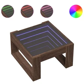 vidaXL Couchtisch mit Infinity-LED Braun Eichen-Optik 50x53x30 cm - Schwarz