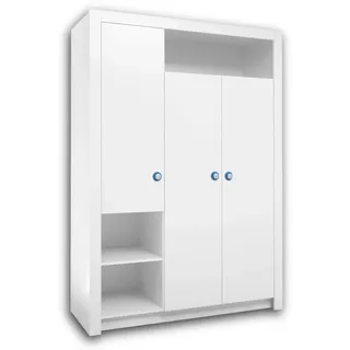 Begabino Kinderträume Kinderkleiderschrank Paula 137 x 195,5 x 56 cm Holznachbildung weiß