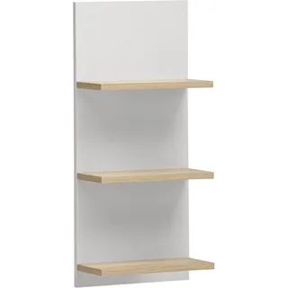 Schildmeyer Emmik Aktenregal 30,3 x 17,5 x 70,2 cm mattweiß/weißeiche Dekor